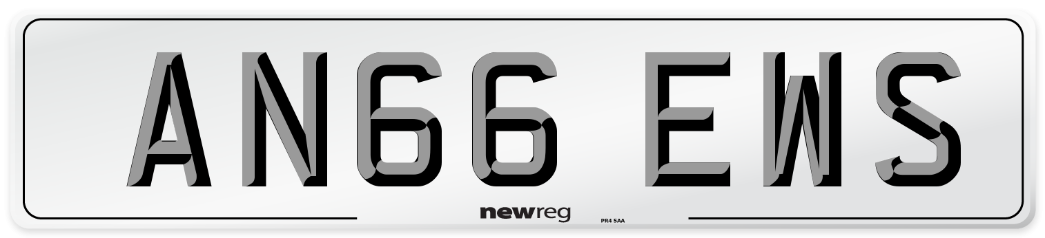 AN66 EWS Number Plate from New Reg